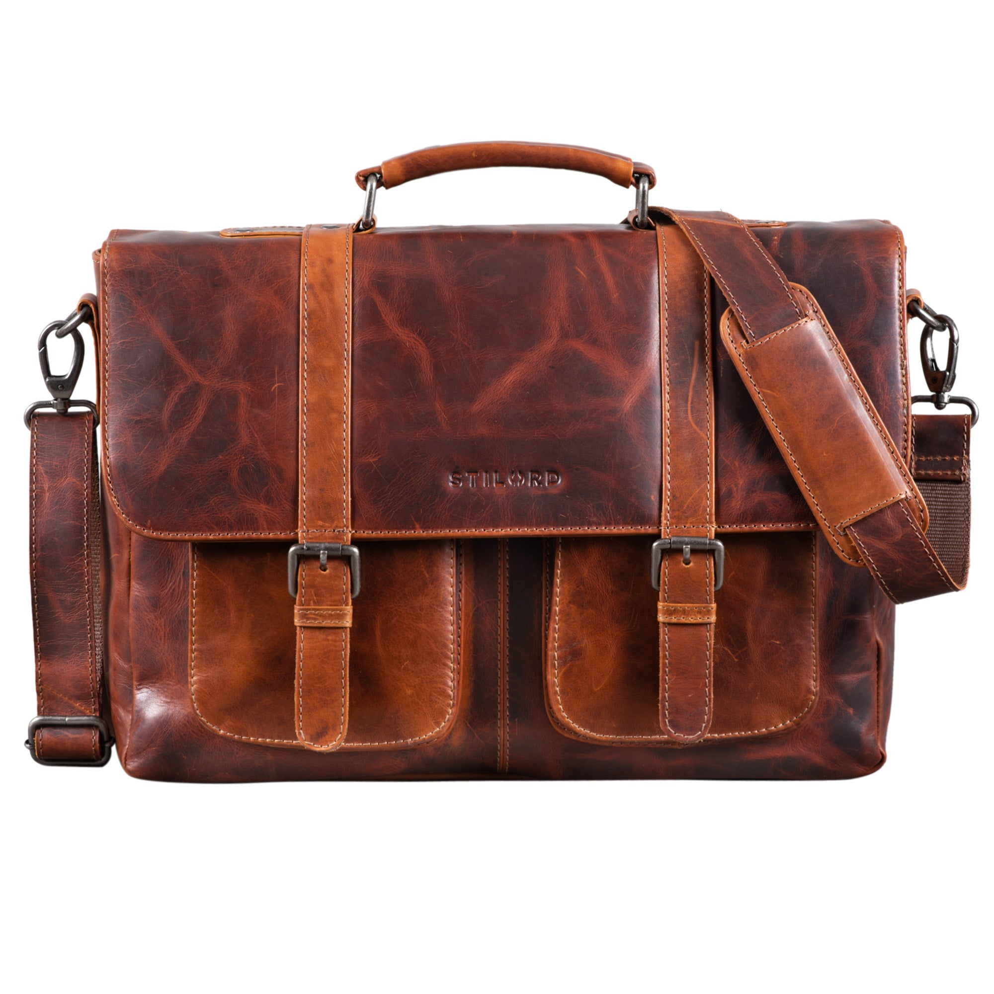 Leder Aktentasche mit Laptopfach