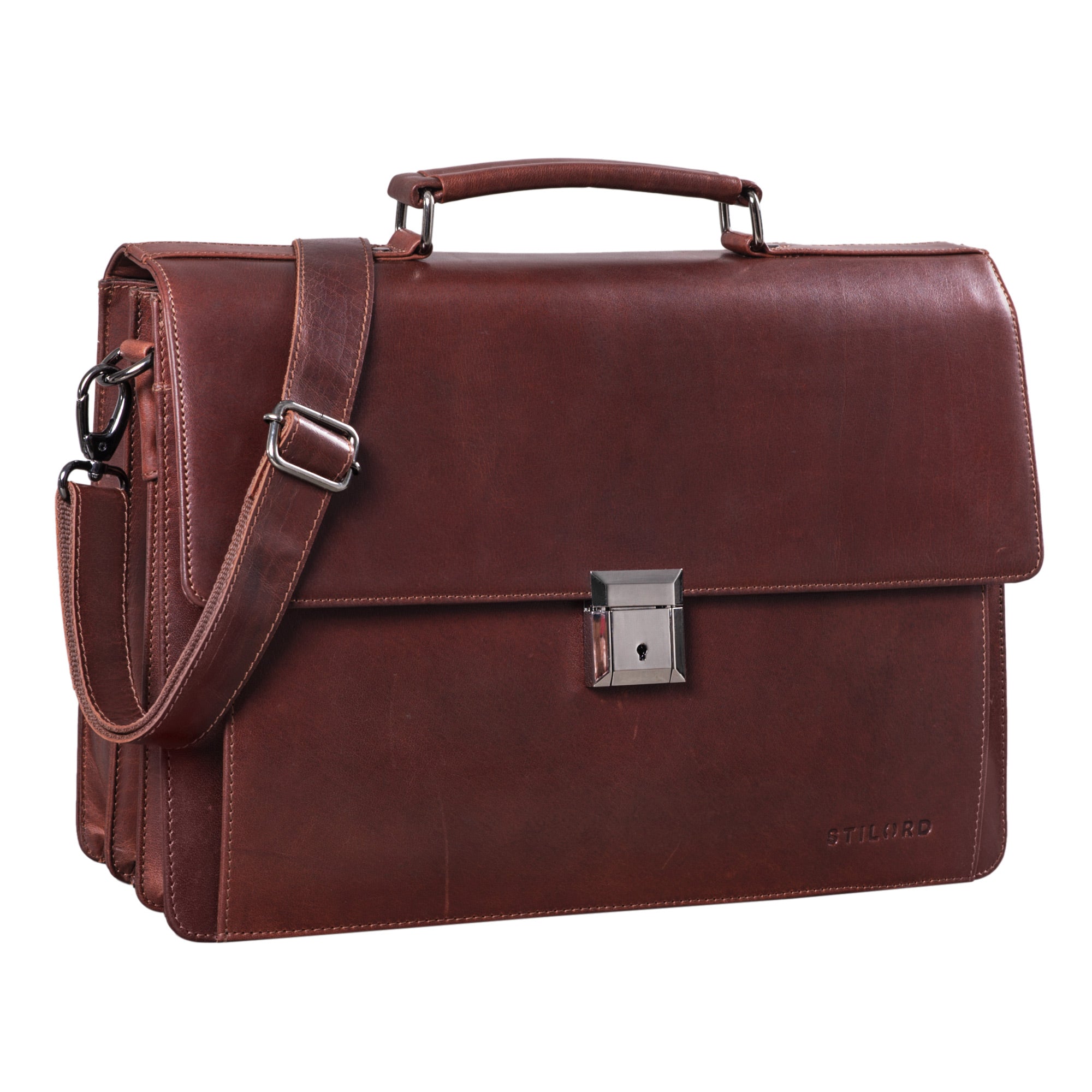 Große Herren Ledertasche braun