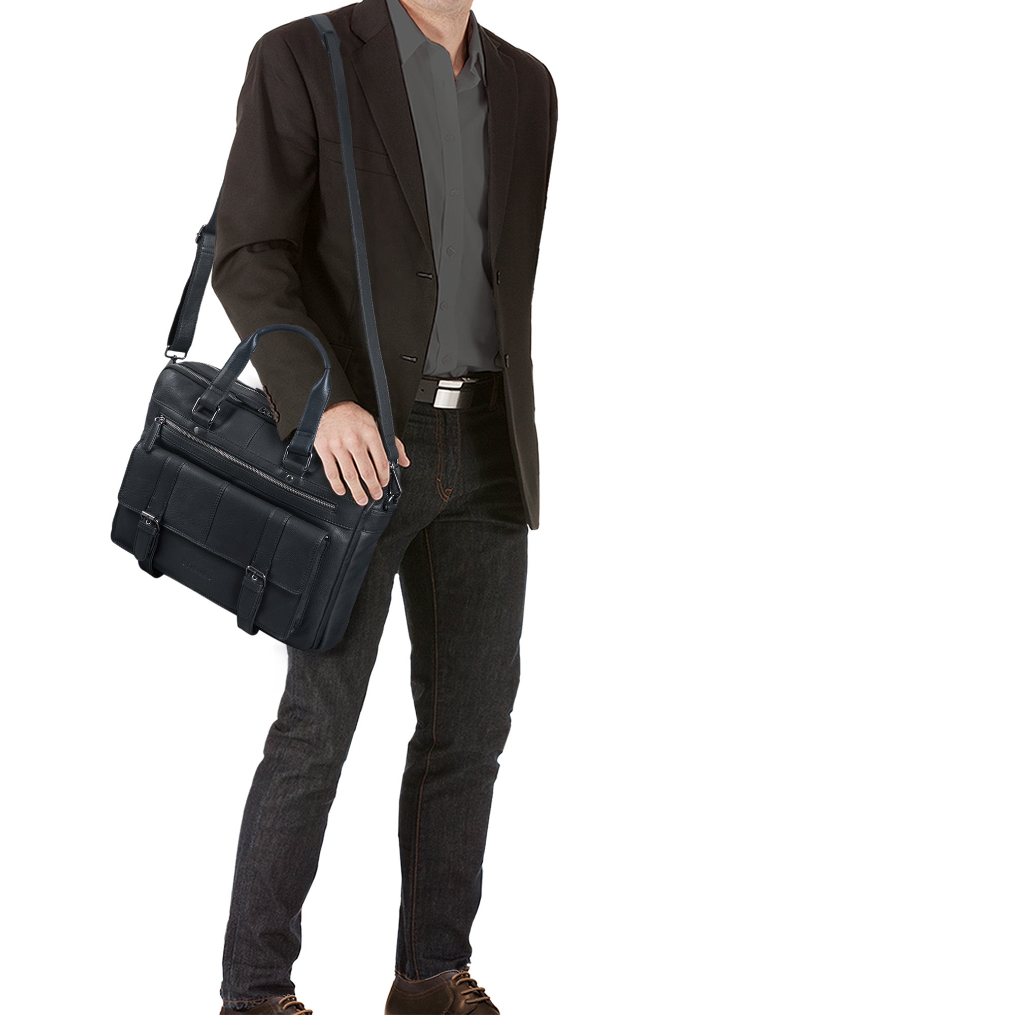 Schwarze Echtleder Tasche