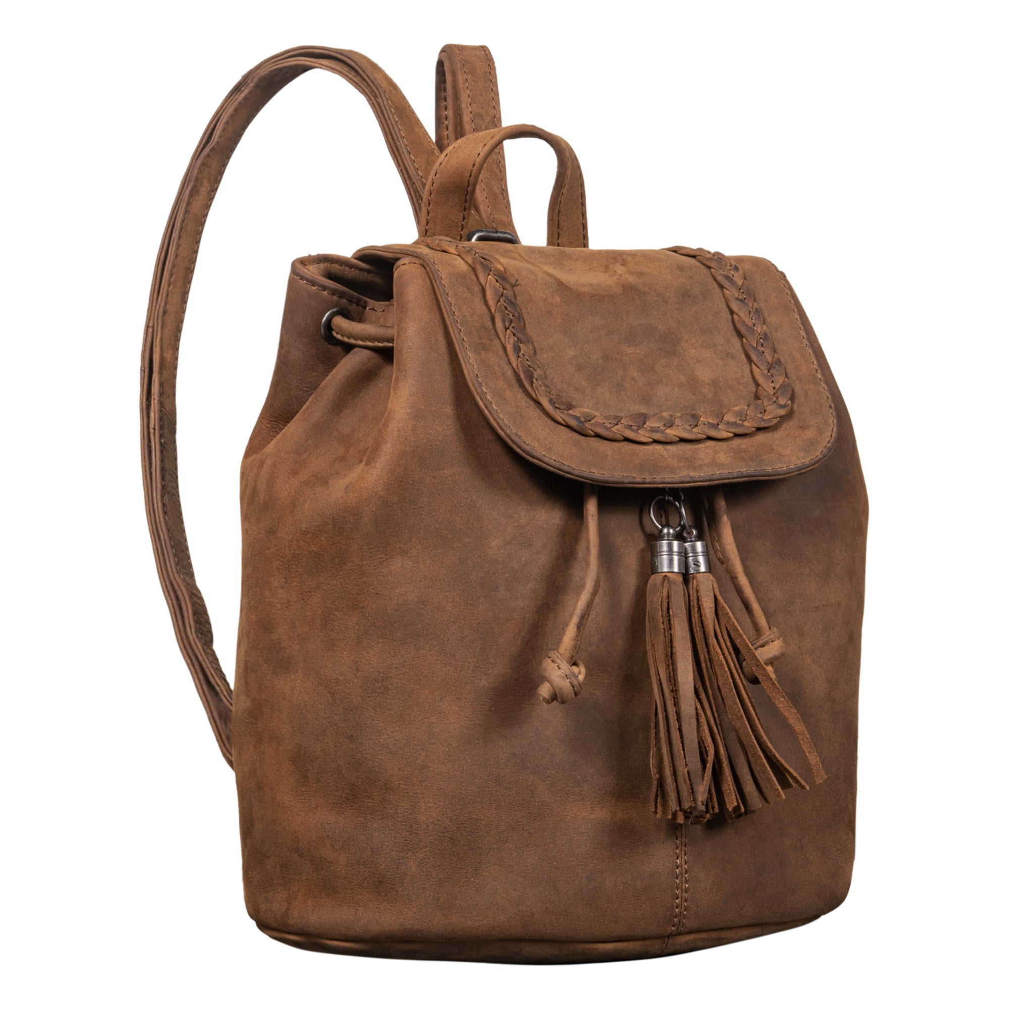 Kleiner lederrucksack braun damen