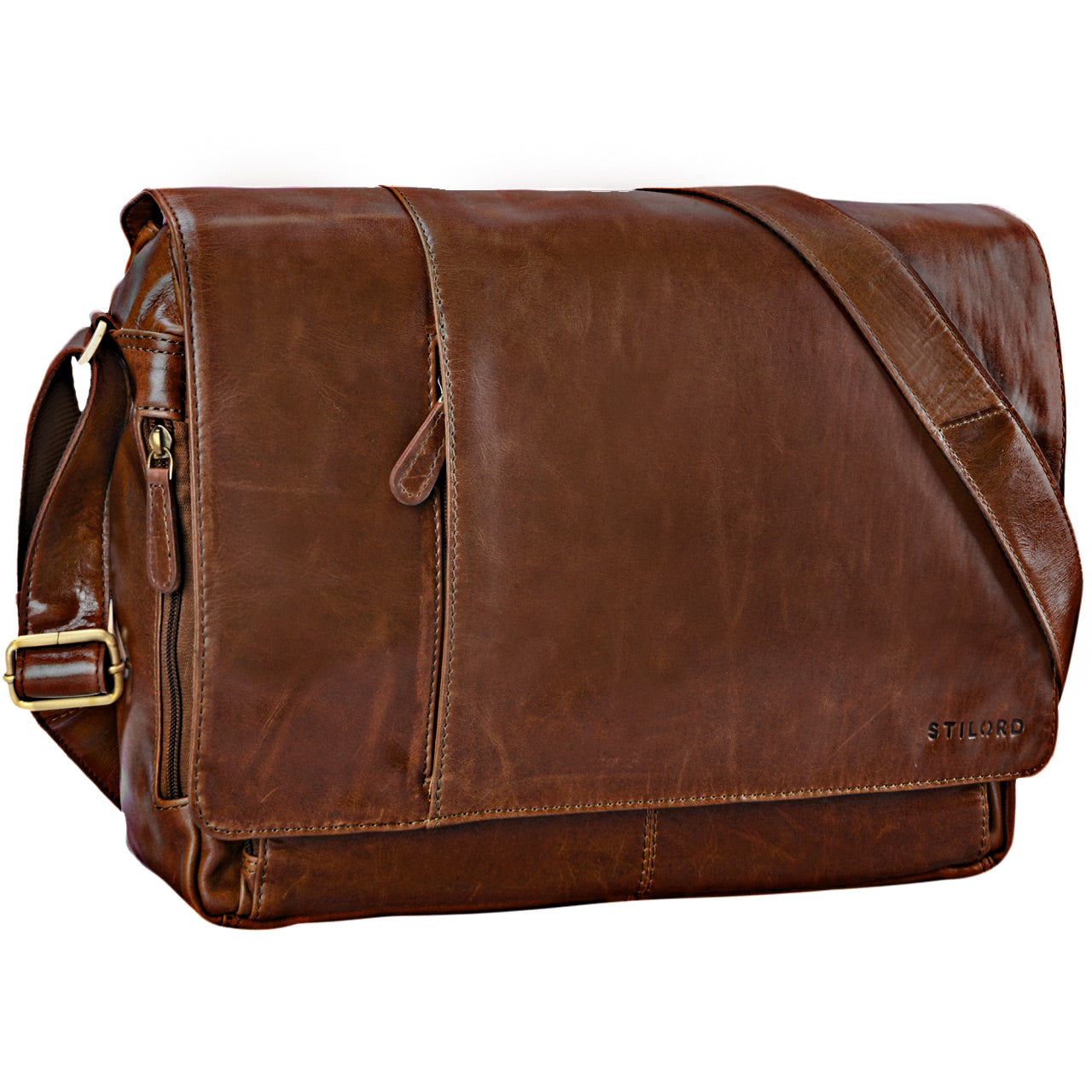 Vintage Schultertasche Herren Braun