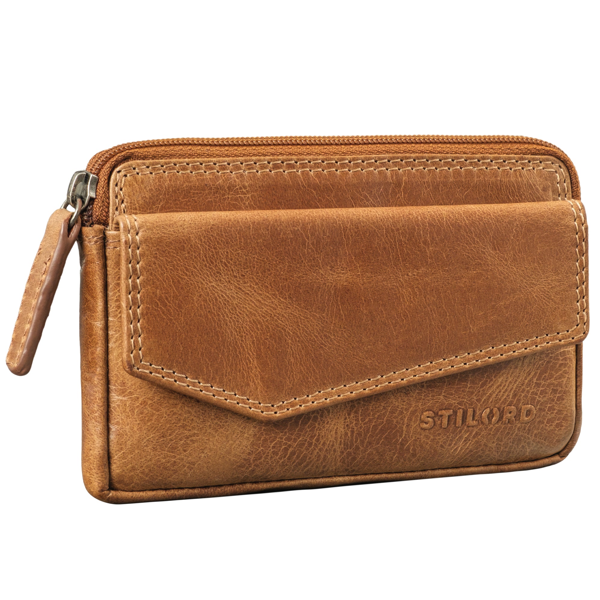 Vintage Schlüsseltasche mit zwei Schlüsser Ringen und Kartenfächer