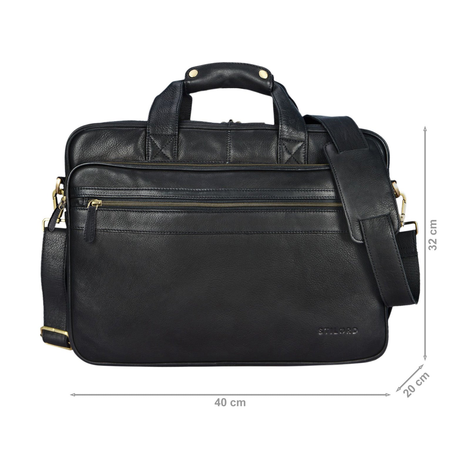 Erweiterbare Laptoptasche Leder