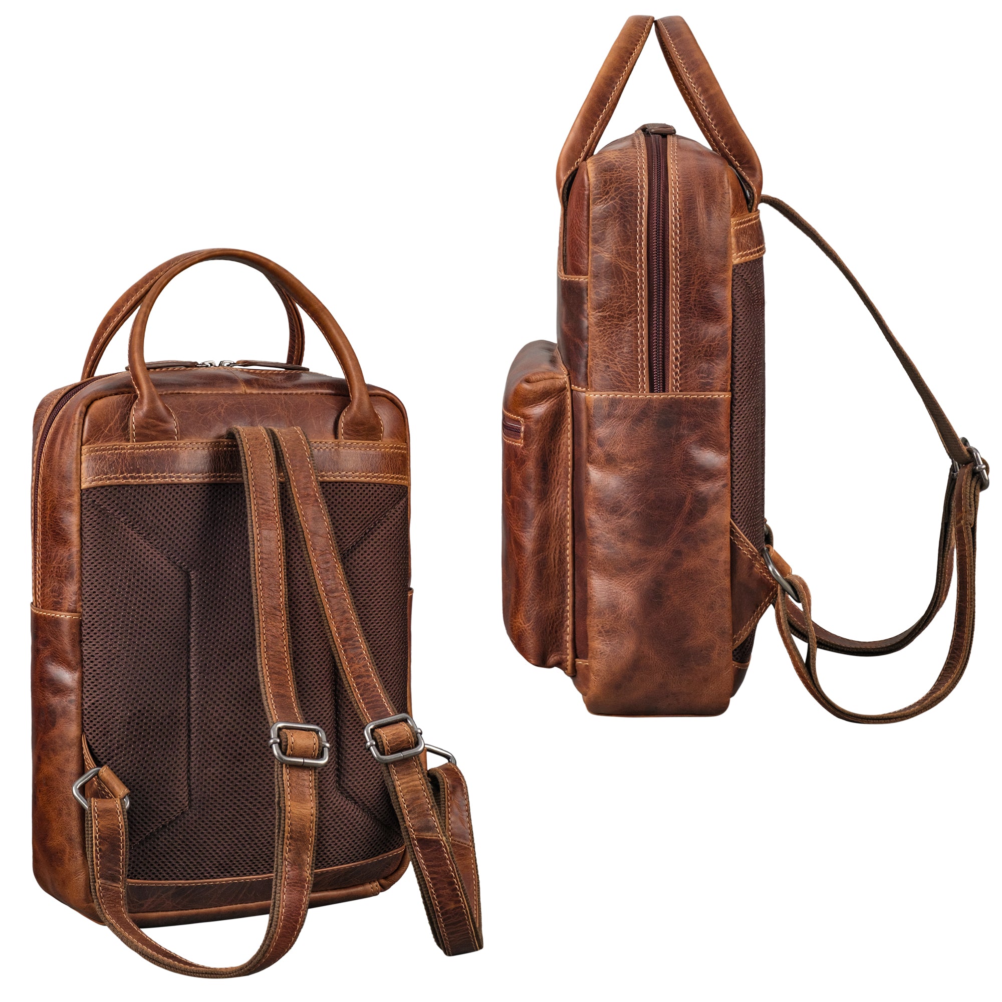 damen rucksack echt leder braun