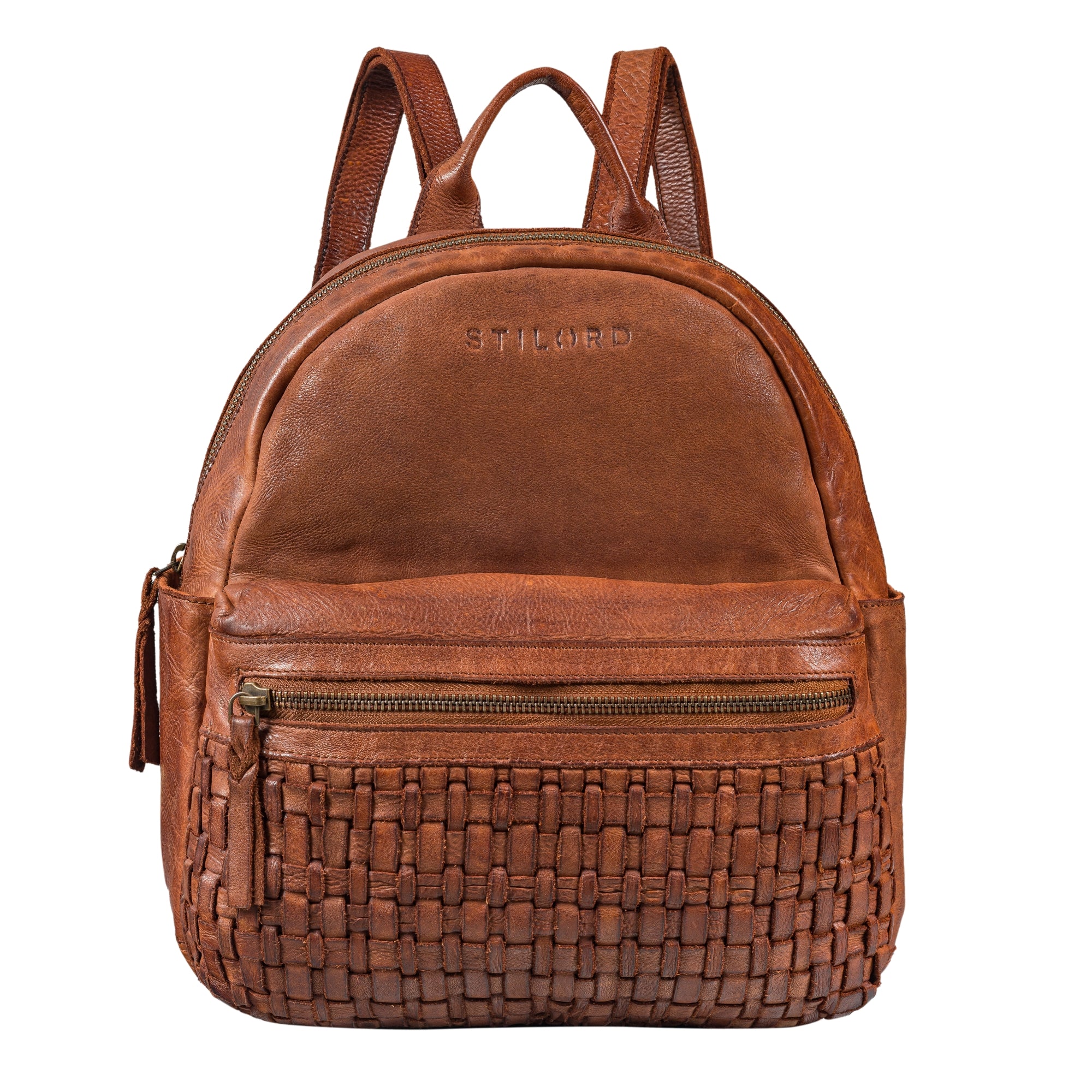 Kleiner Boho Vintage Daypack aus Leder – Moderner Cityrucksack für Damen mit Retro-Charme