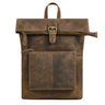 "Niagara" Women’s Vintage Leather Roll Top Backpack – Compact Daypack for 13.6 Inch Laptop & A4 Documents