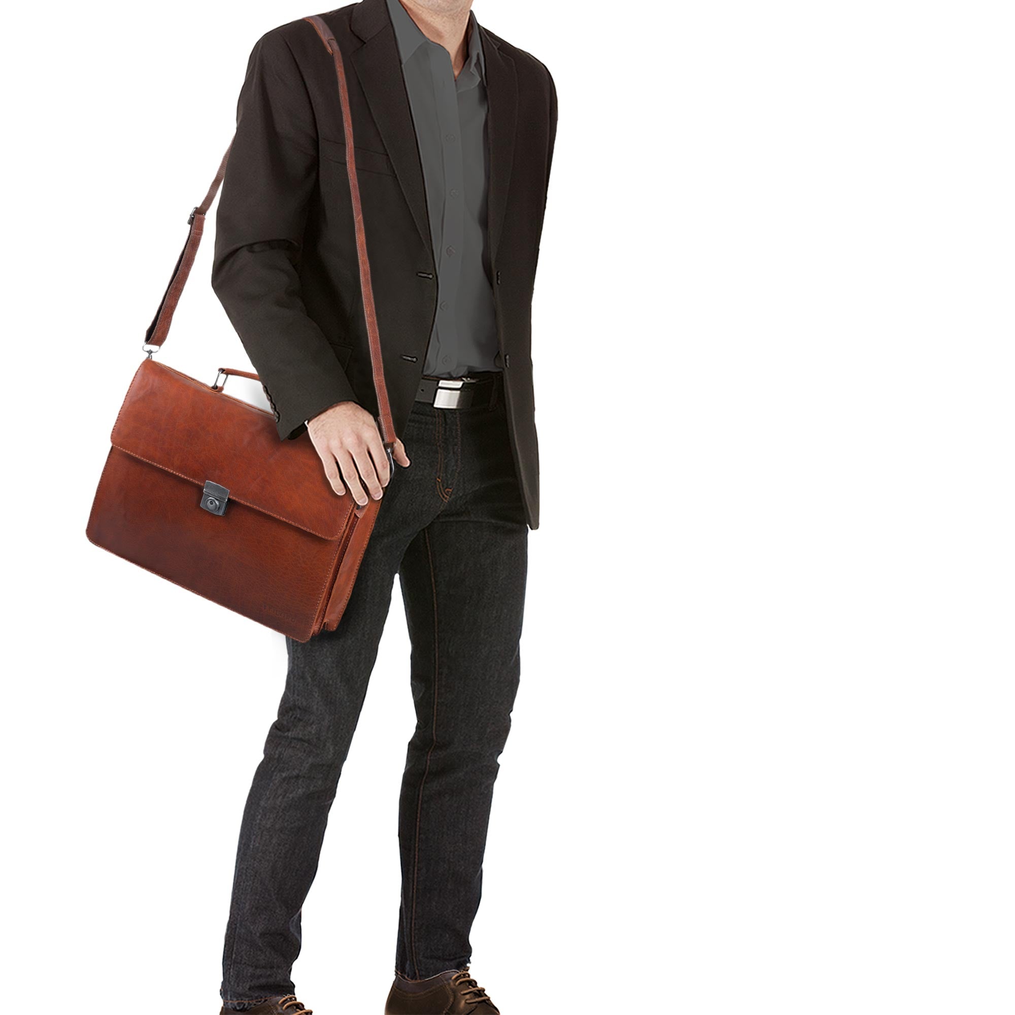 aktentasche leder vintage braun