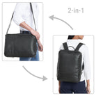2 in 1 Aktentasche Rucksack schwarz