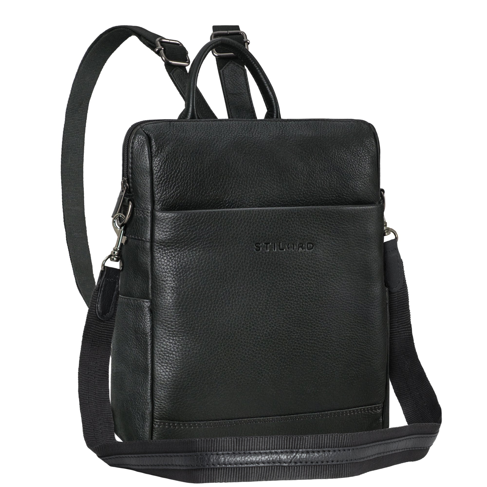 Damen 2 in 1 Tasche Leder schwarz