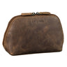 "Elma" Leather Toiletry Bag Women Men Small