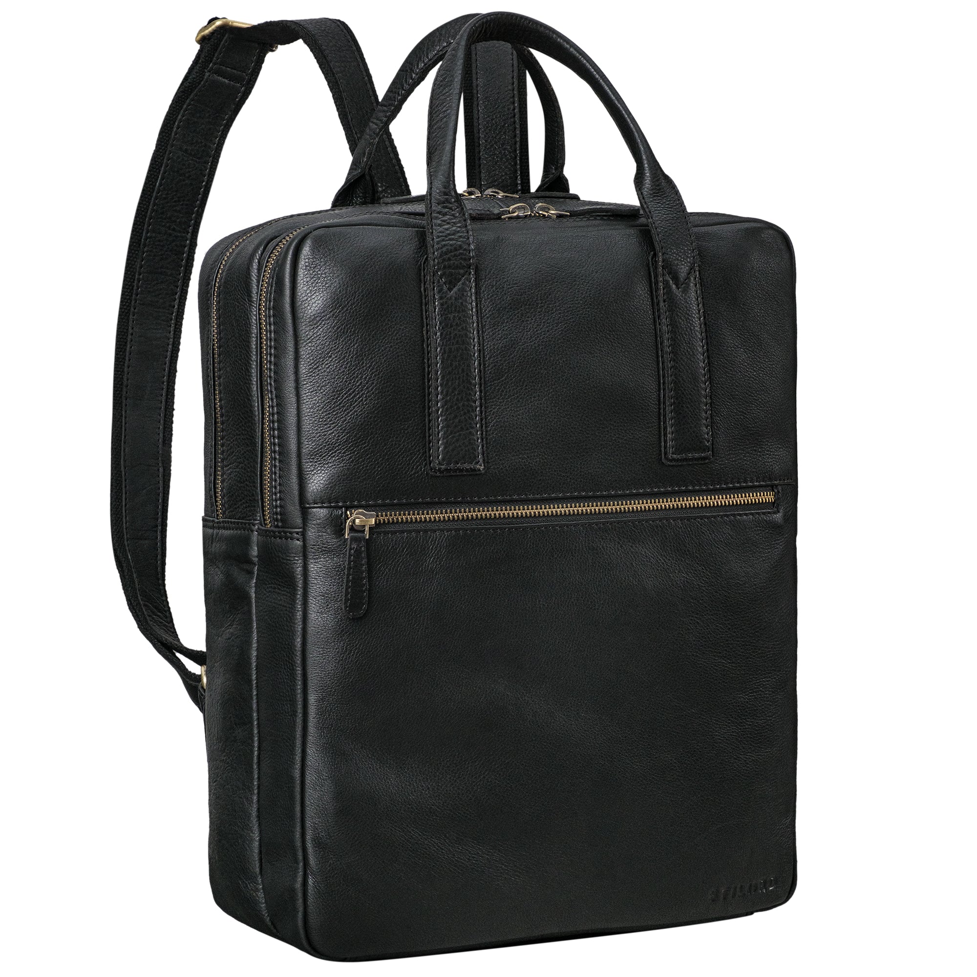 Leder Business Rucksack schwarz