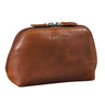 "Elma" Leather Toiletry Bag Women Men Small