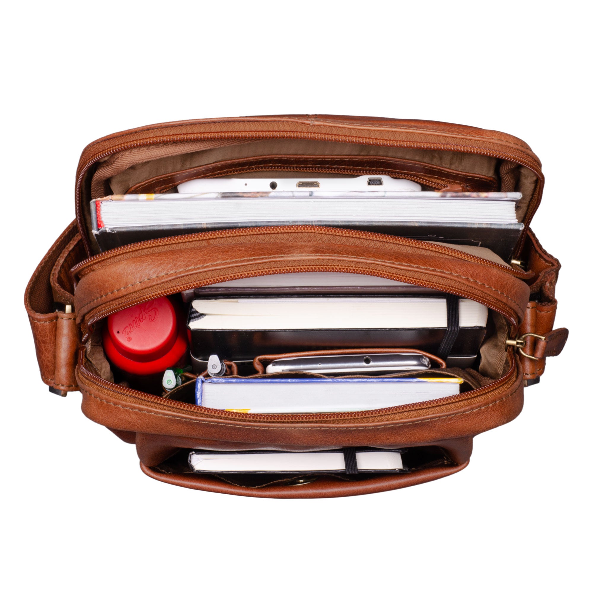 Vintage Echtleder Schultertasche Herren