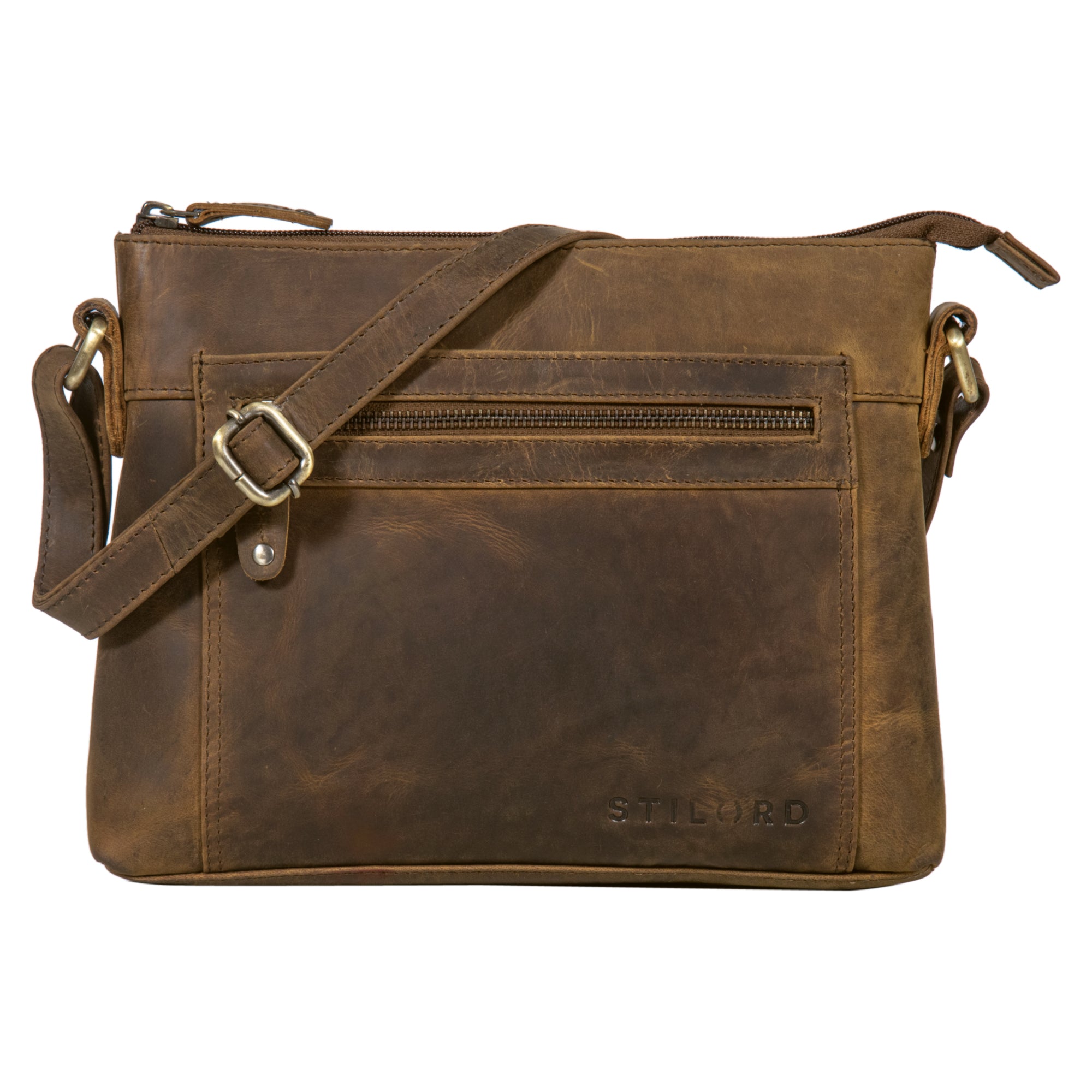 Kleine freizeit lederhandtasche damen braun