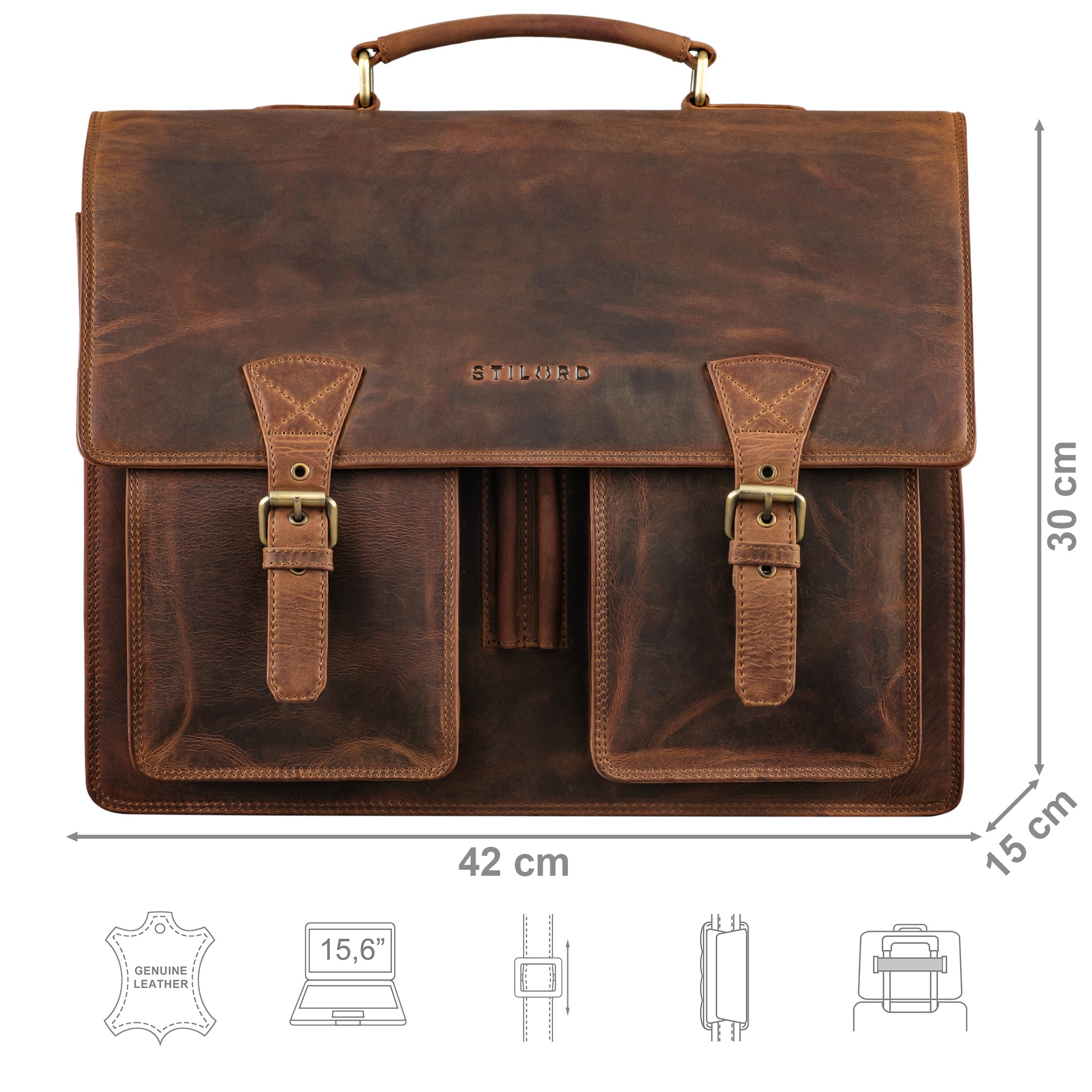 Lehrertasche Leder Damen braun