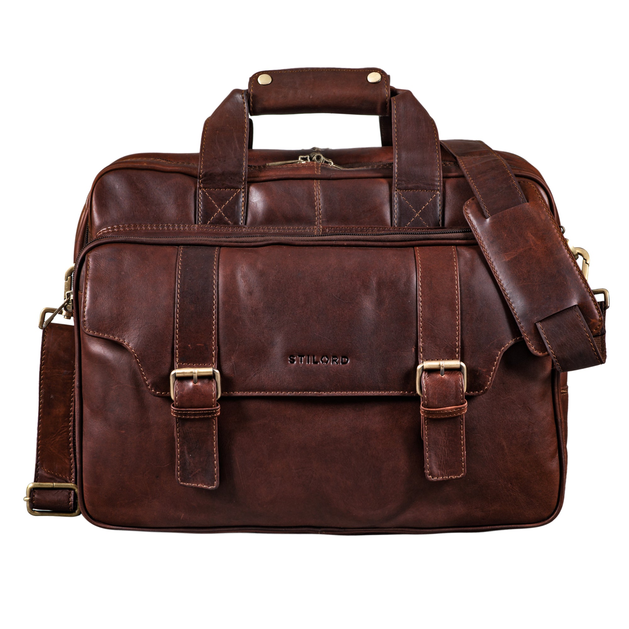Große Bürotasche Herren Leder braun