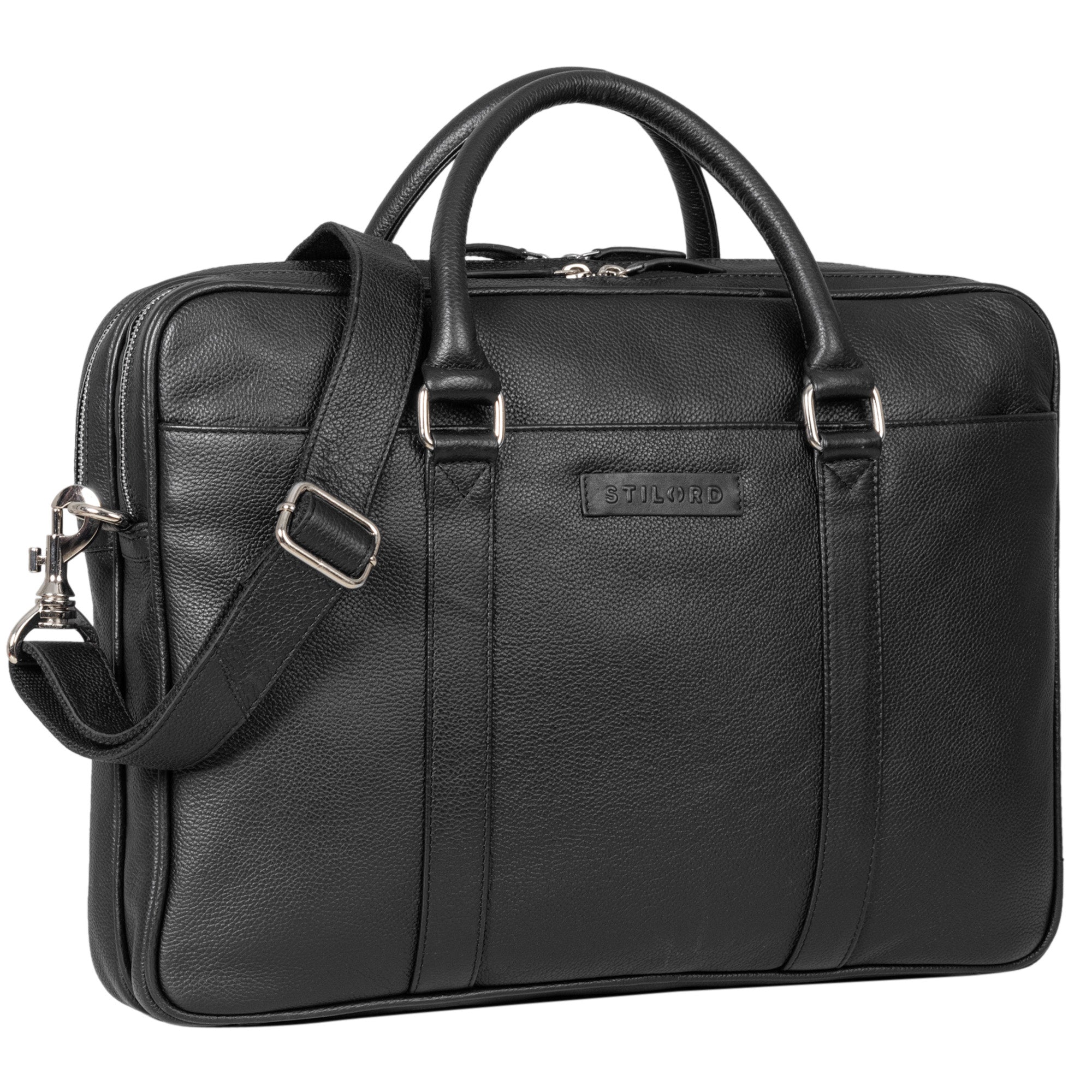 Ledertasche Akten schwarz