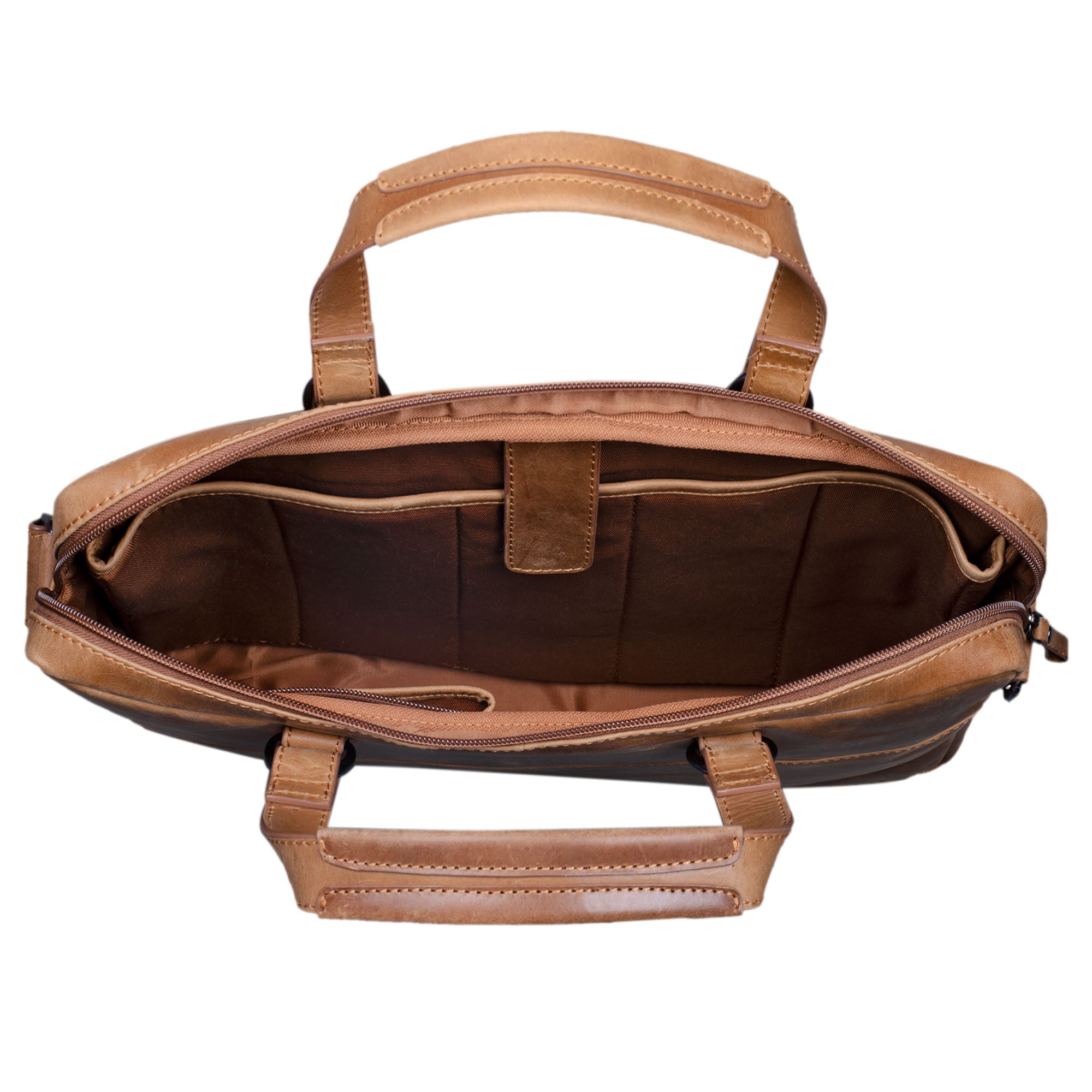 Leder Aktentasche zum Umhängen Vintage braun
