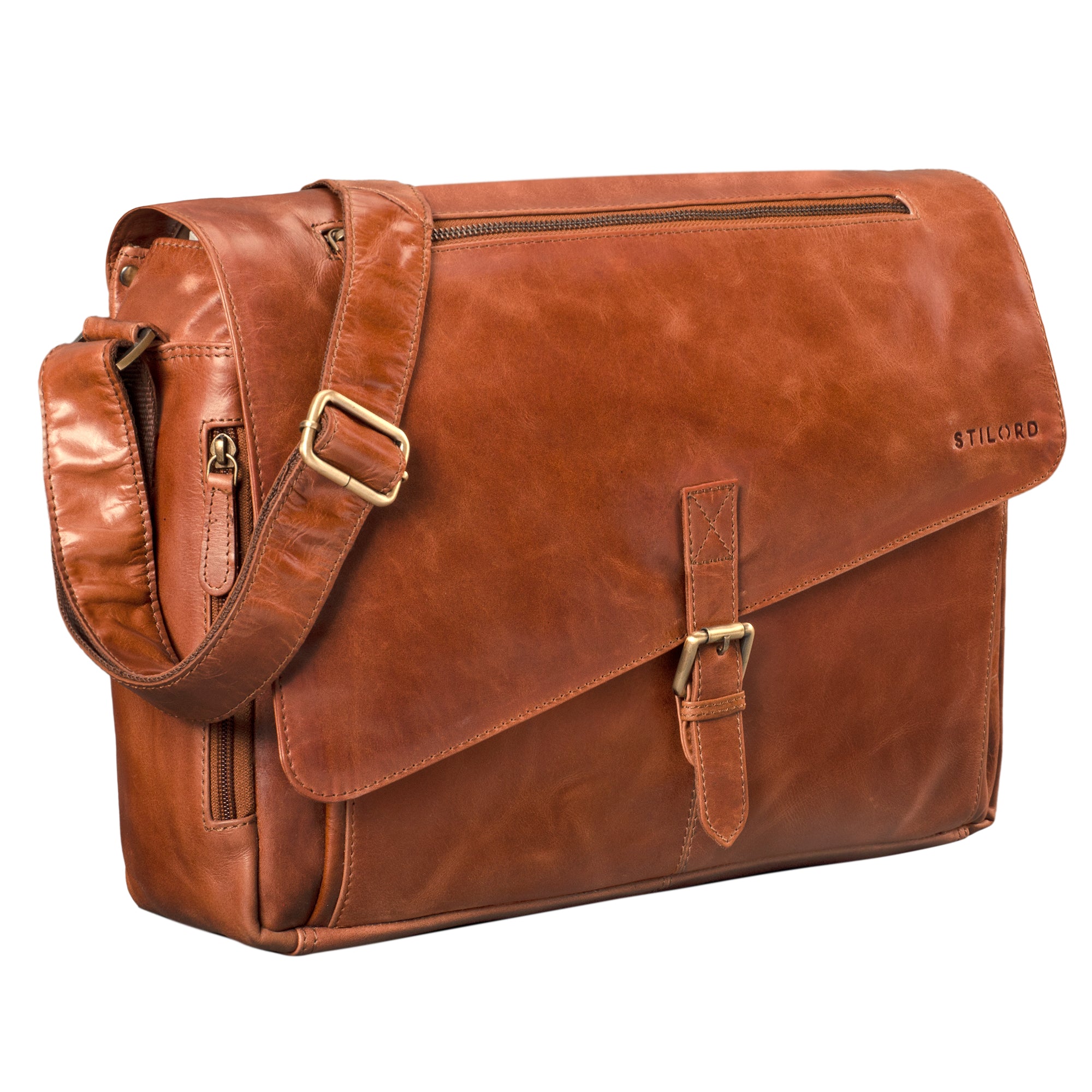 Große Ledertasche Herren Vintage Leder braun