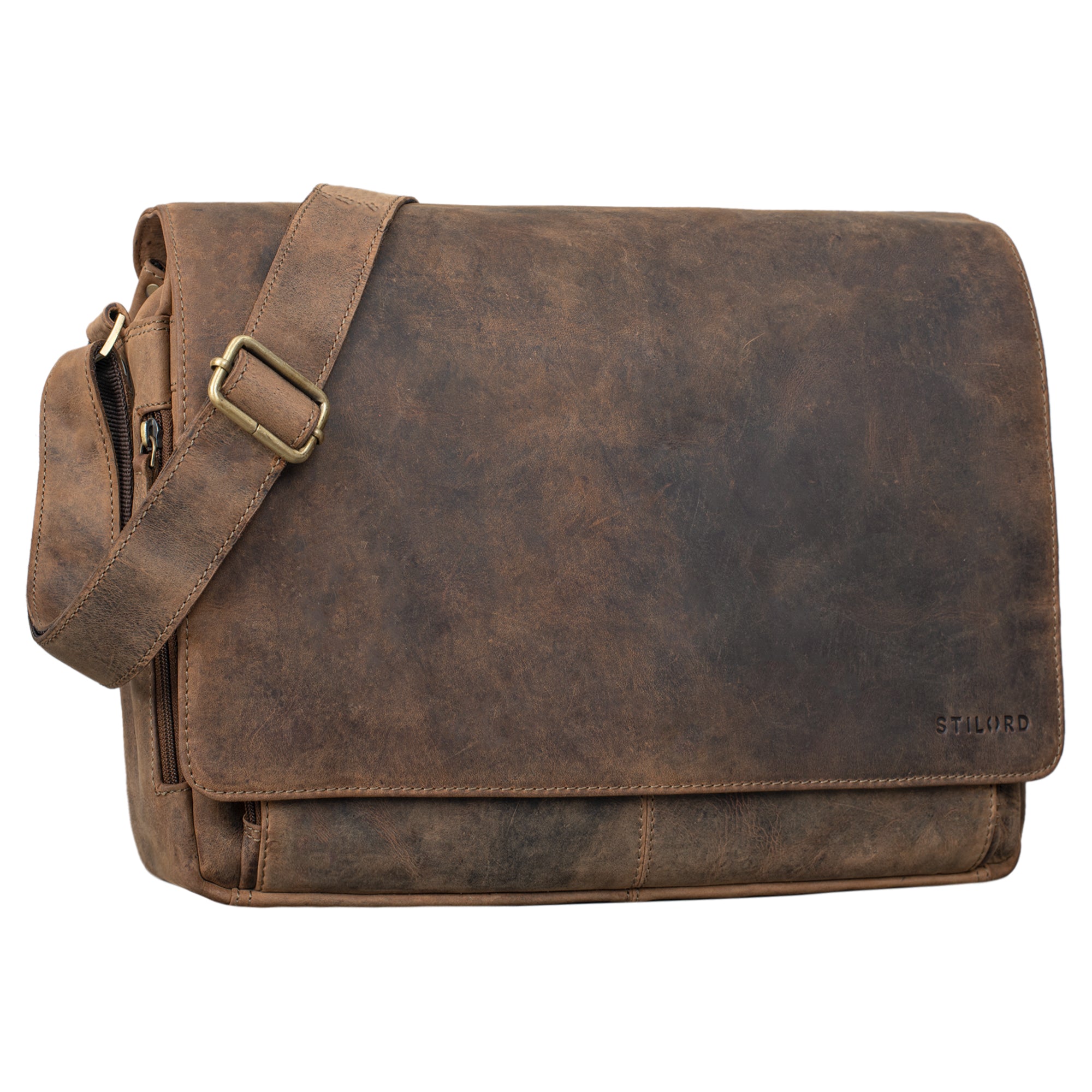 Schultertasche Herren Leder braun
