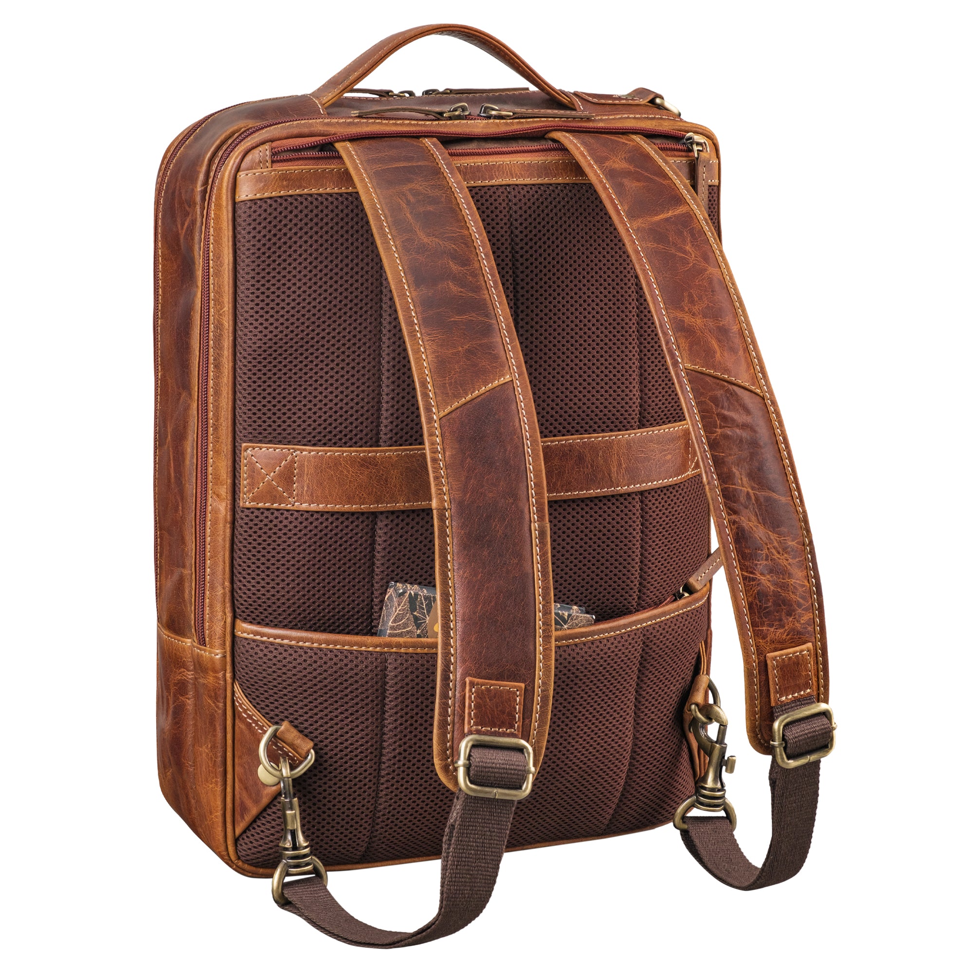 Anti Diebstahl Leder Rucksack für Herren