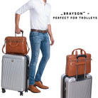 Echtleder Bürotasche mit Henkel braun