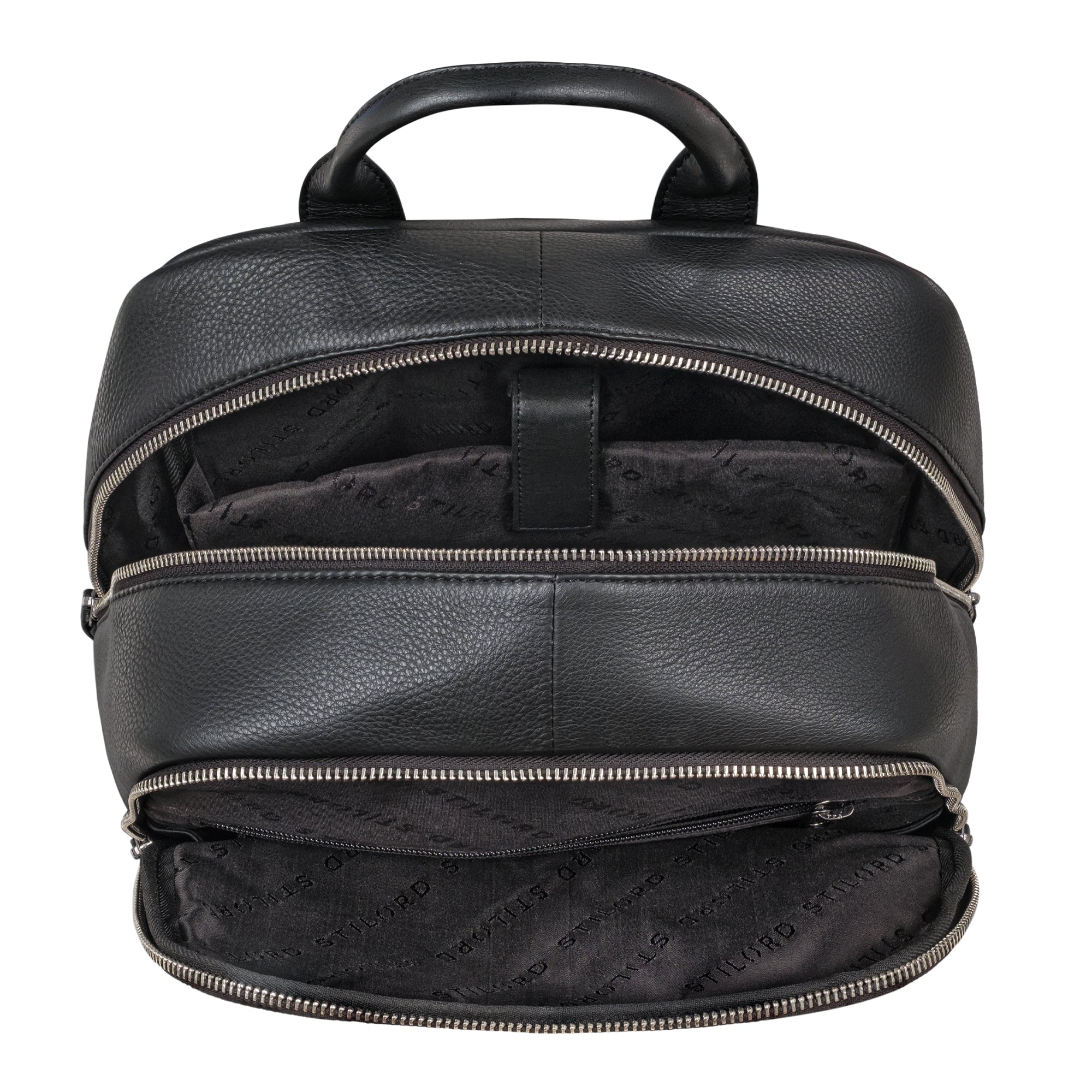 schwarzer Leder Arbeitsrucksack für Herren