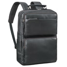 Großer Laptoprucksack schwarz aus der schrägen Frontalperspektive