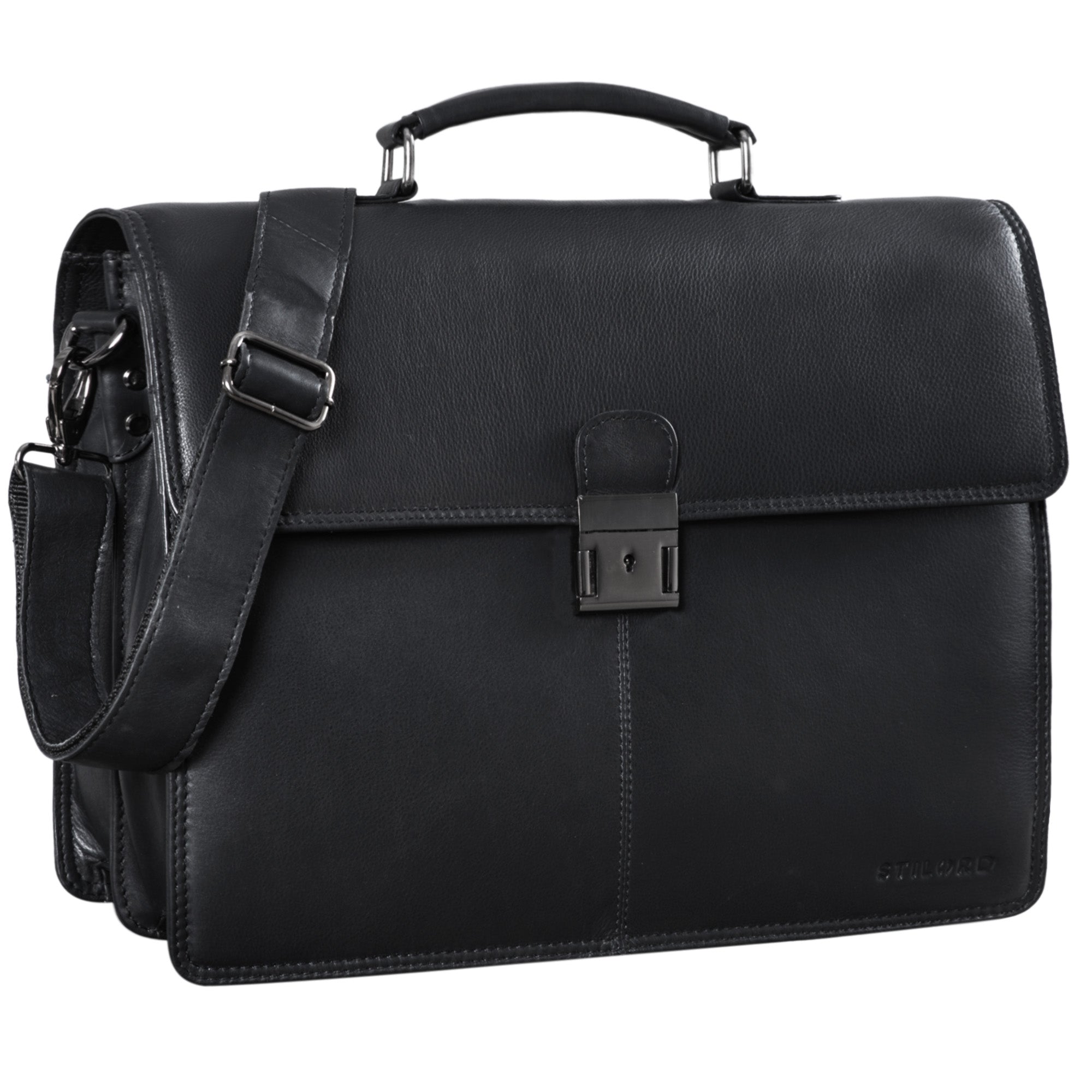 Schwarze Ledertasche Arbeitstasche