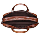 Ledertasche mit Schultergurt braun