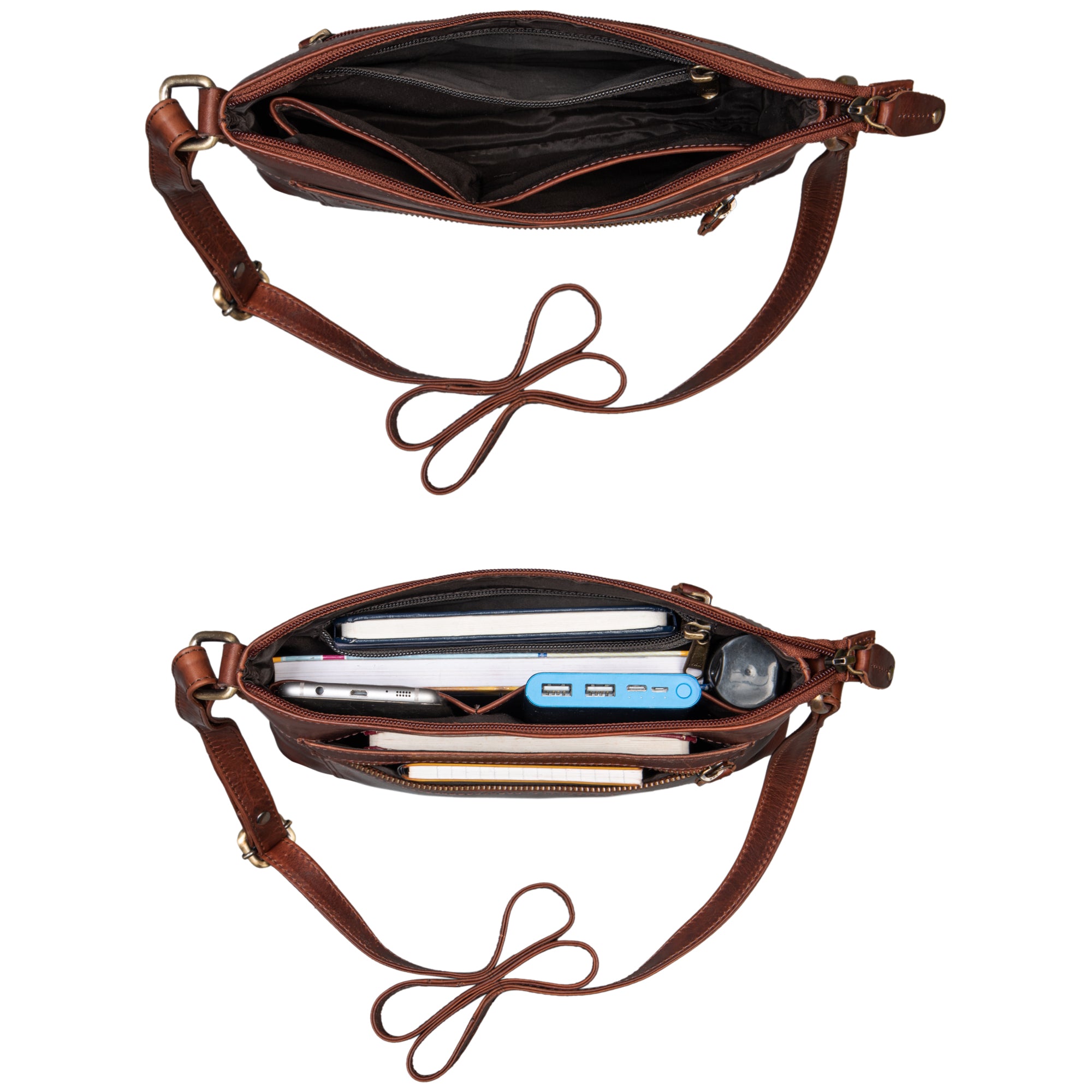 Ausgehtasche cognac braun elegant büffelleder
