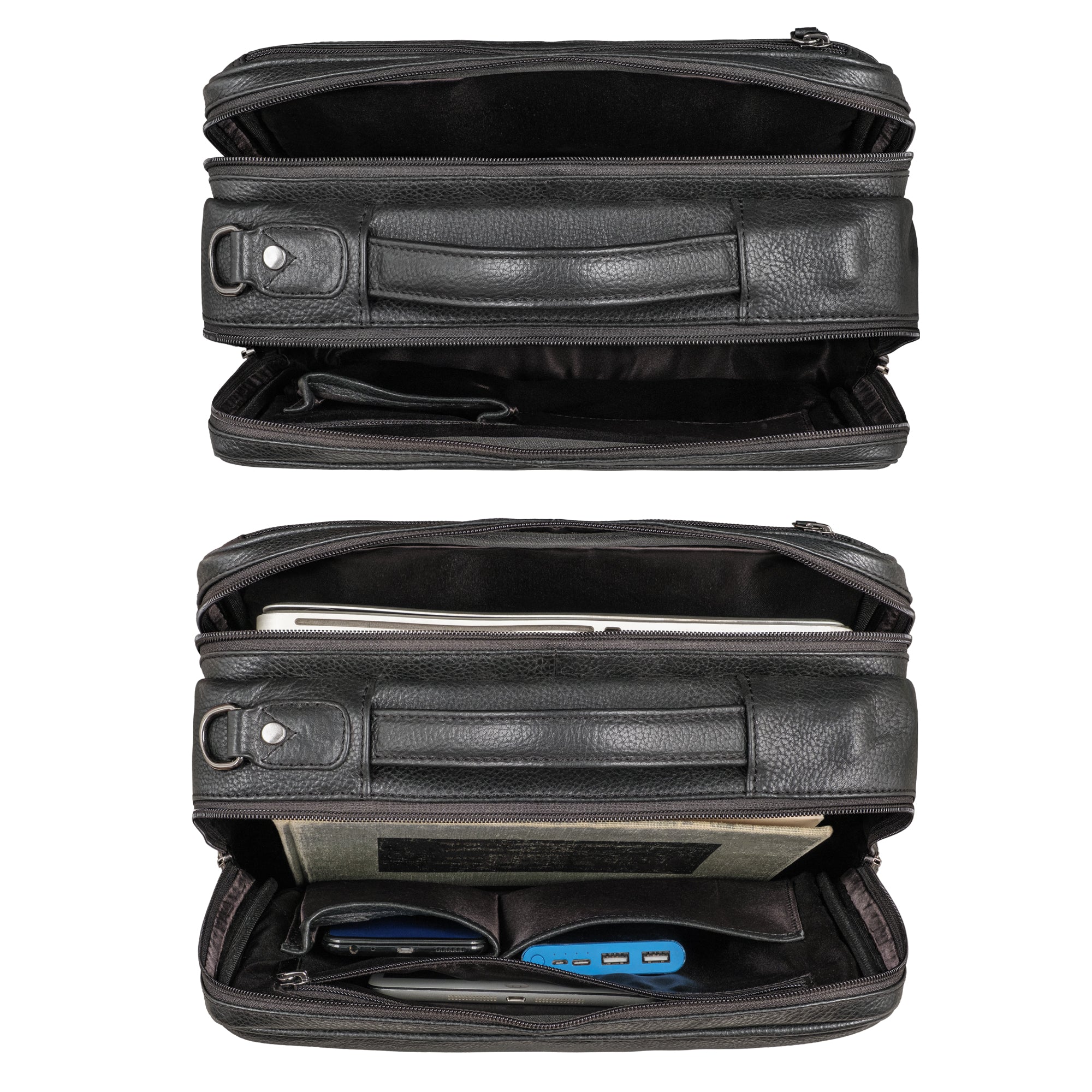 Leder Rucksack Business schwarz