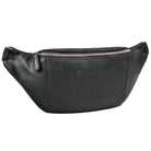 Vintage Damen Hüfttasche Leder schwarz mit Reißverschluss