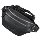 Bauchtasche Echtleder Retro schwarz