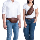 Lederbauchtasche Braun