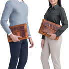 Herren Damen Konferenzmappe Leder Vintage