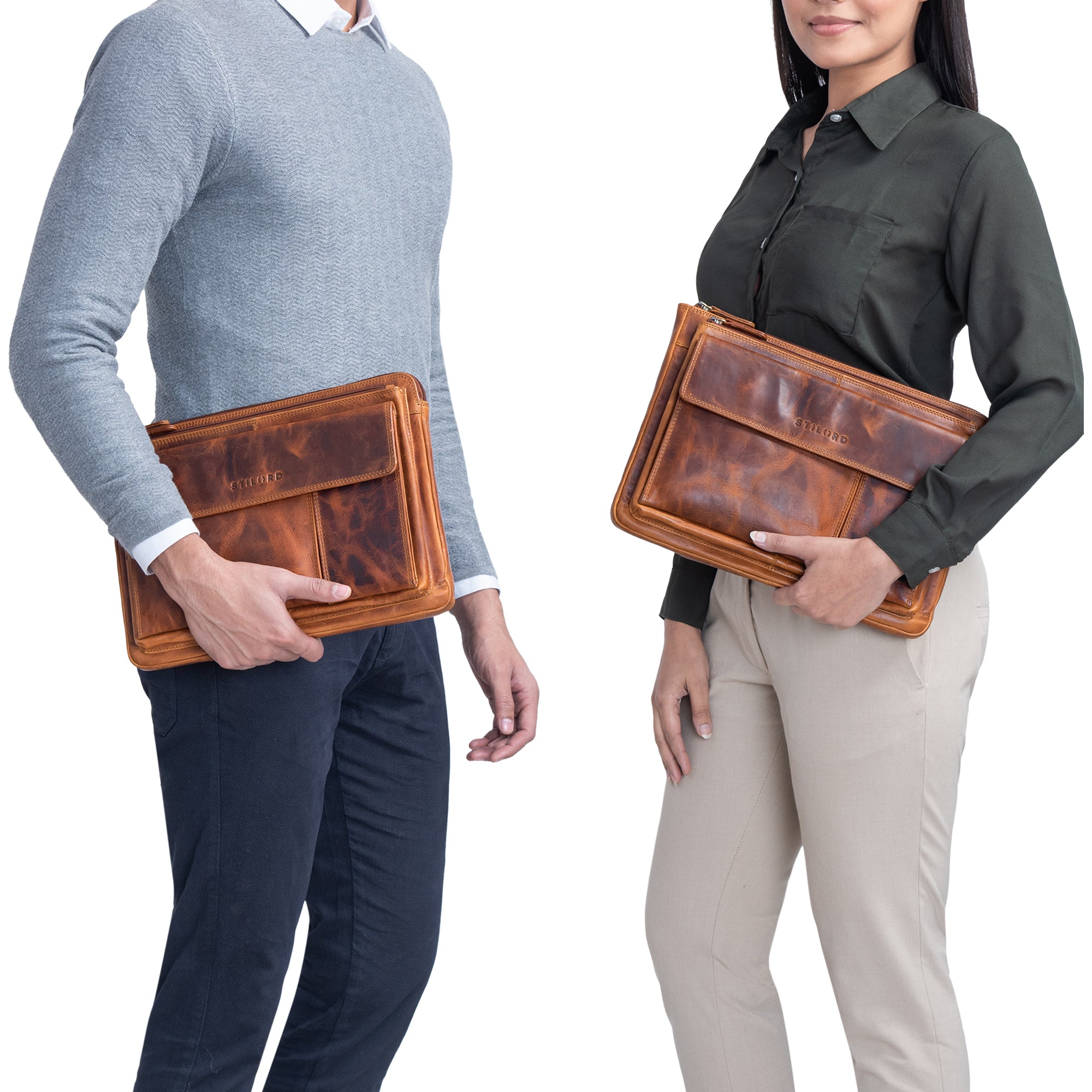 Herren Damen Konferenzmappe Leder Vintage