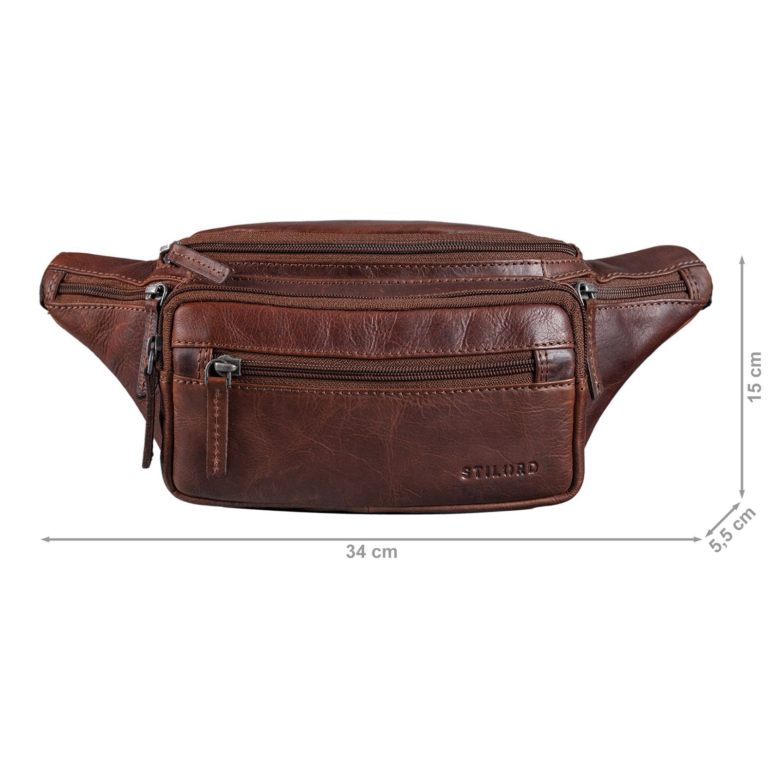 Elegante Gürteltasche Echtleder braun