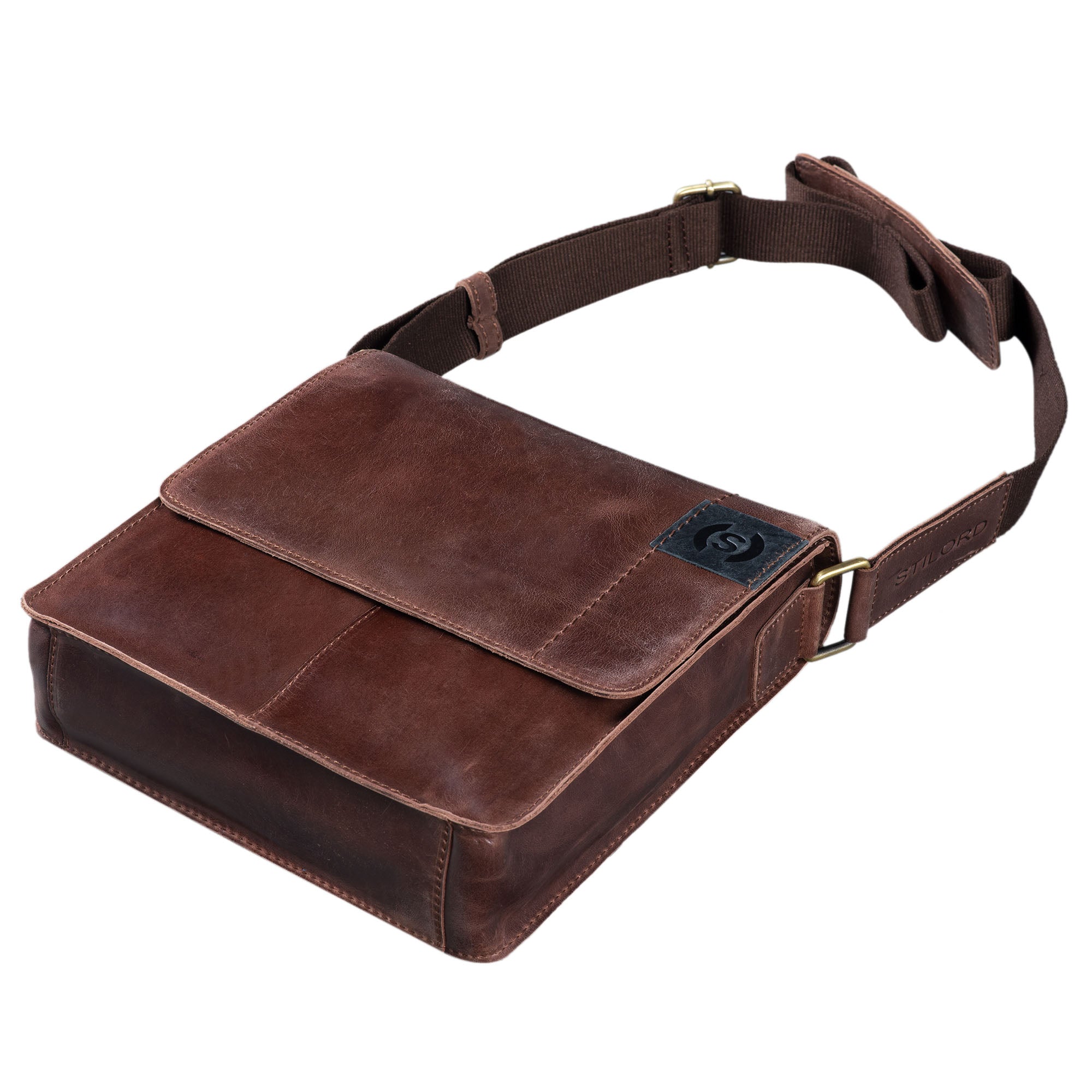 Kleine Leder Herren Tasche Vintage braun