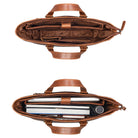 Gross Schultertasche Damen Leder braun