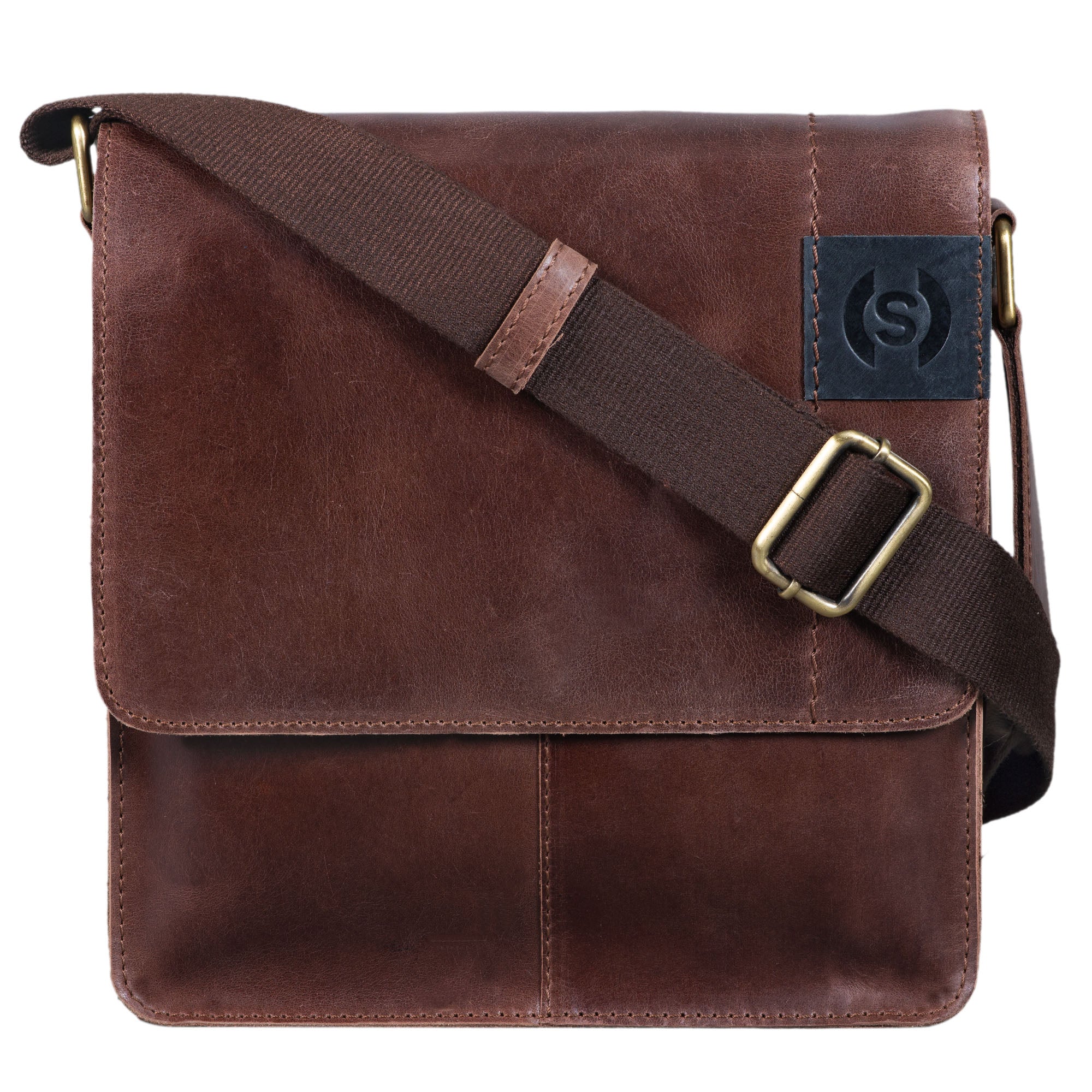Kleine Leder Messenger Bag Herren braun