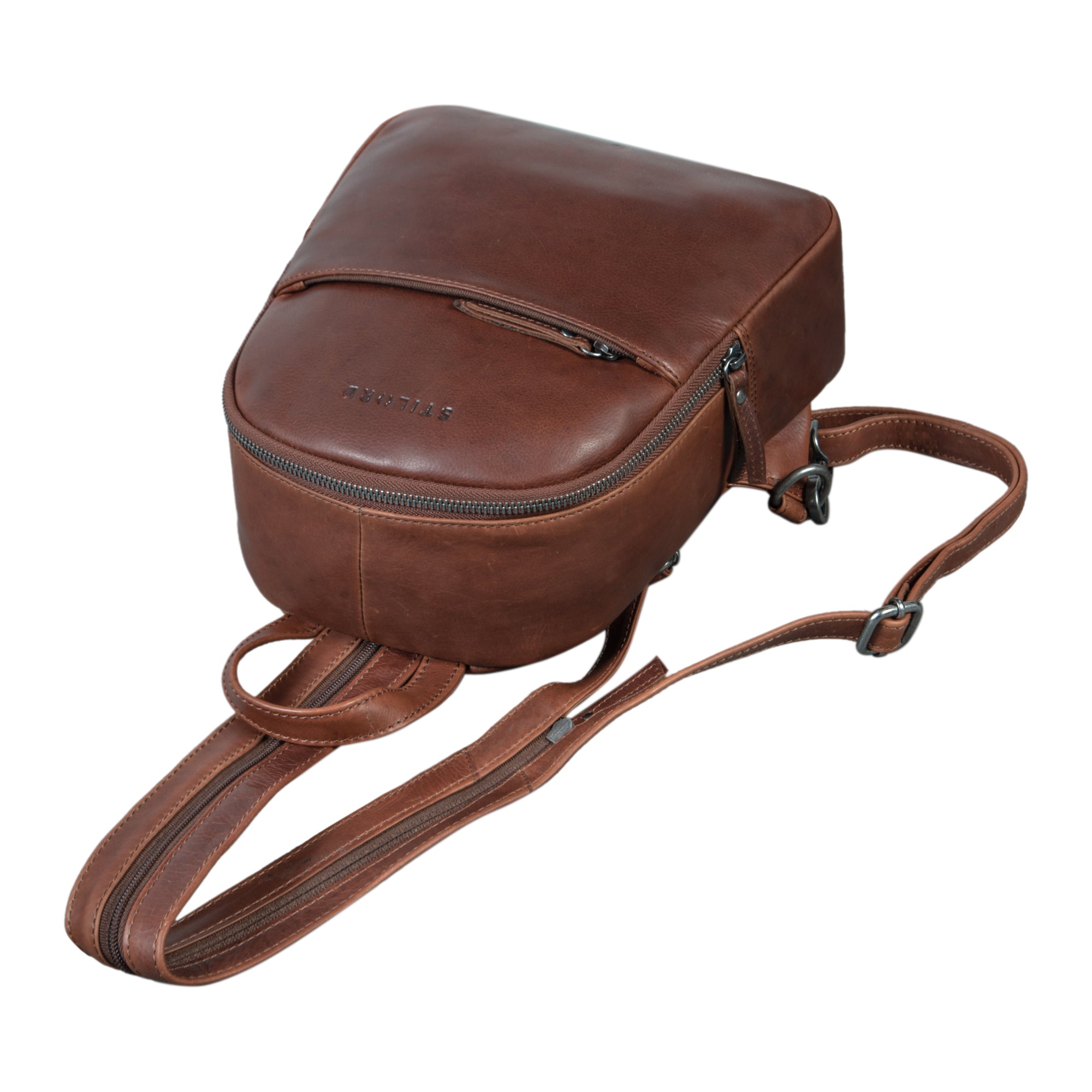 Lehrerrucksack Leder Retro braun