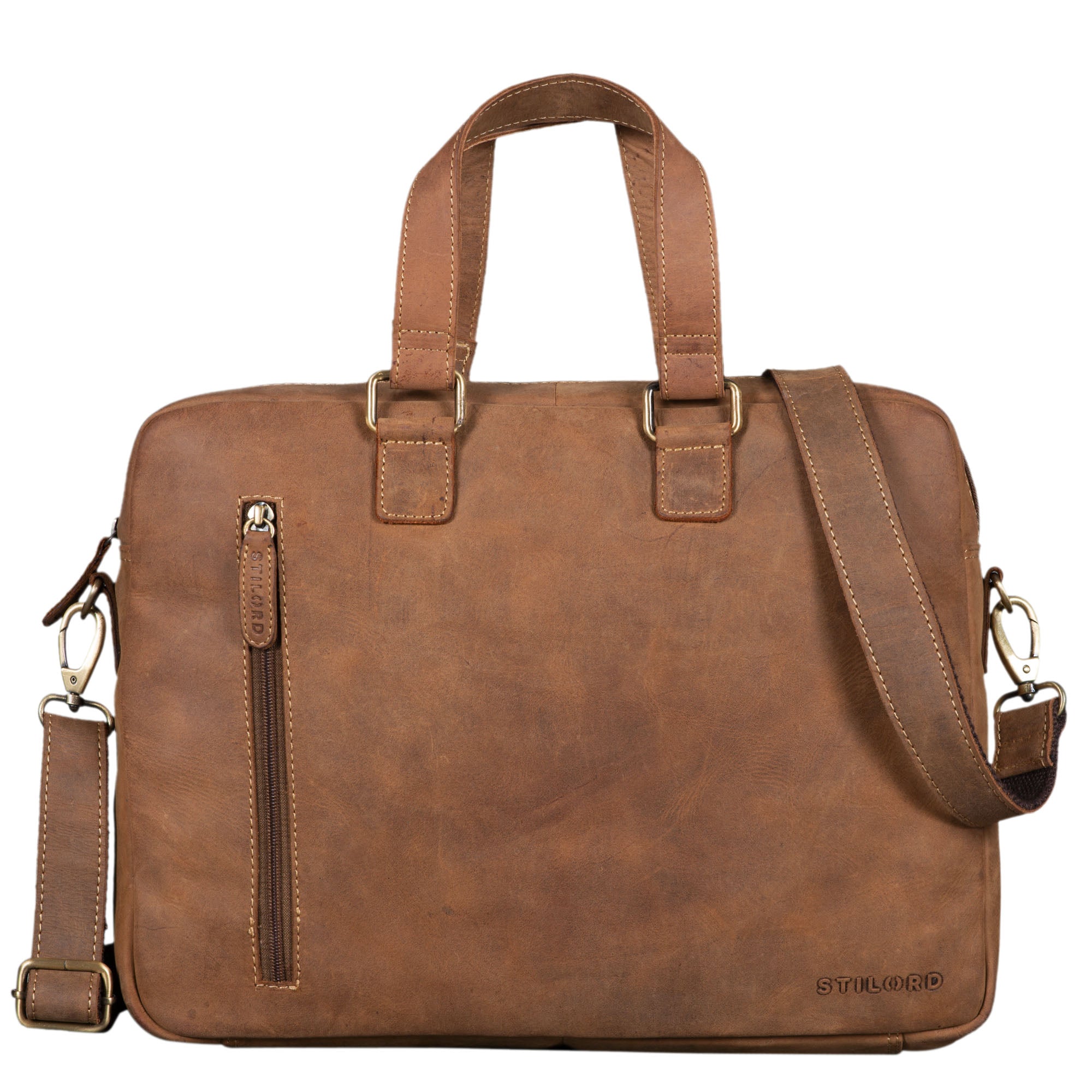 Herren Damen Leder Schultertasche Vintage
