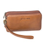 Braune hochwertige Lederhandgelenktasche