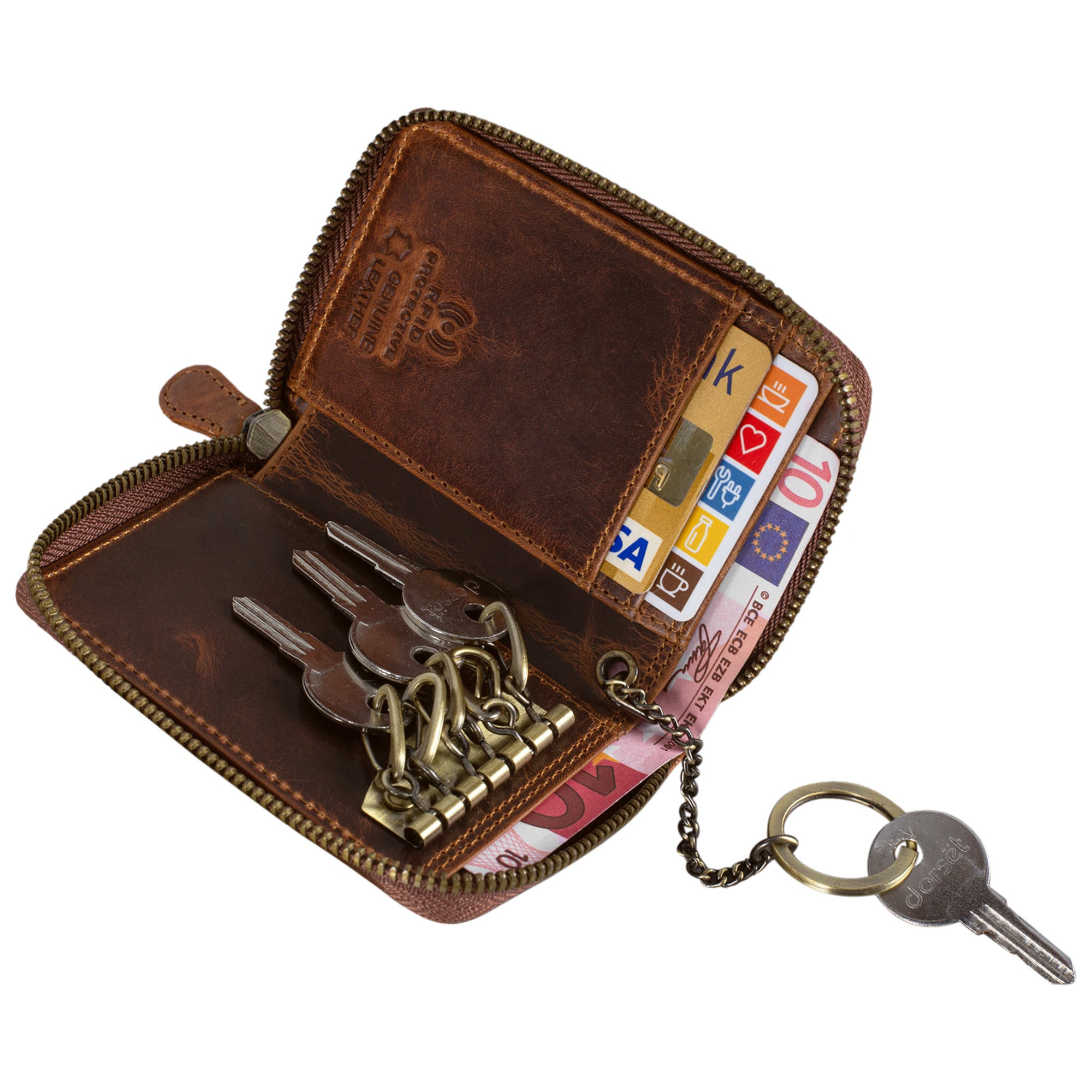 Geld Etui für Herren Leder braun