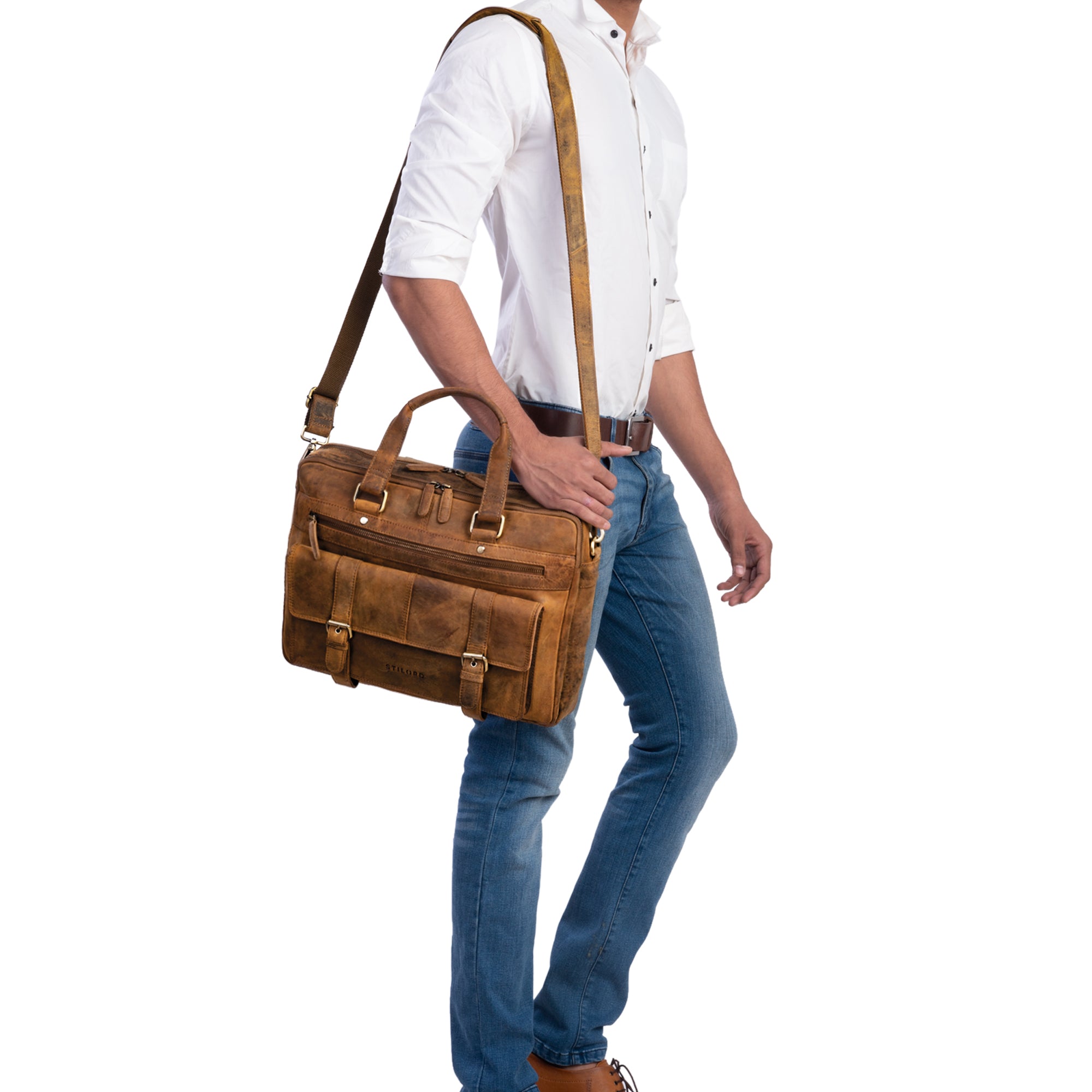 Große Buero Tasche Aktentasche Leder Herren