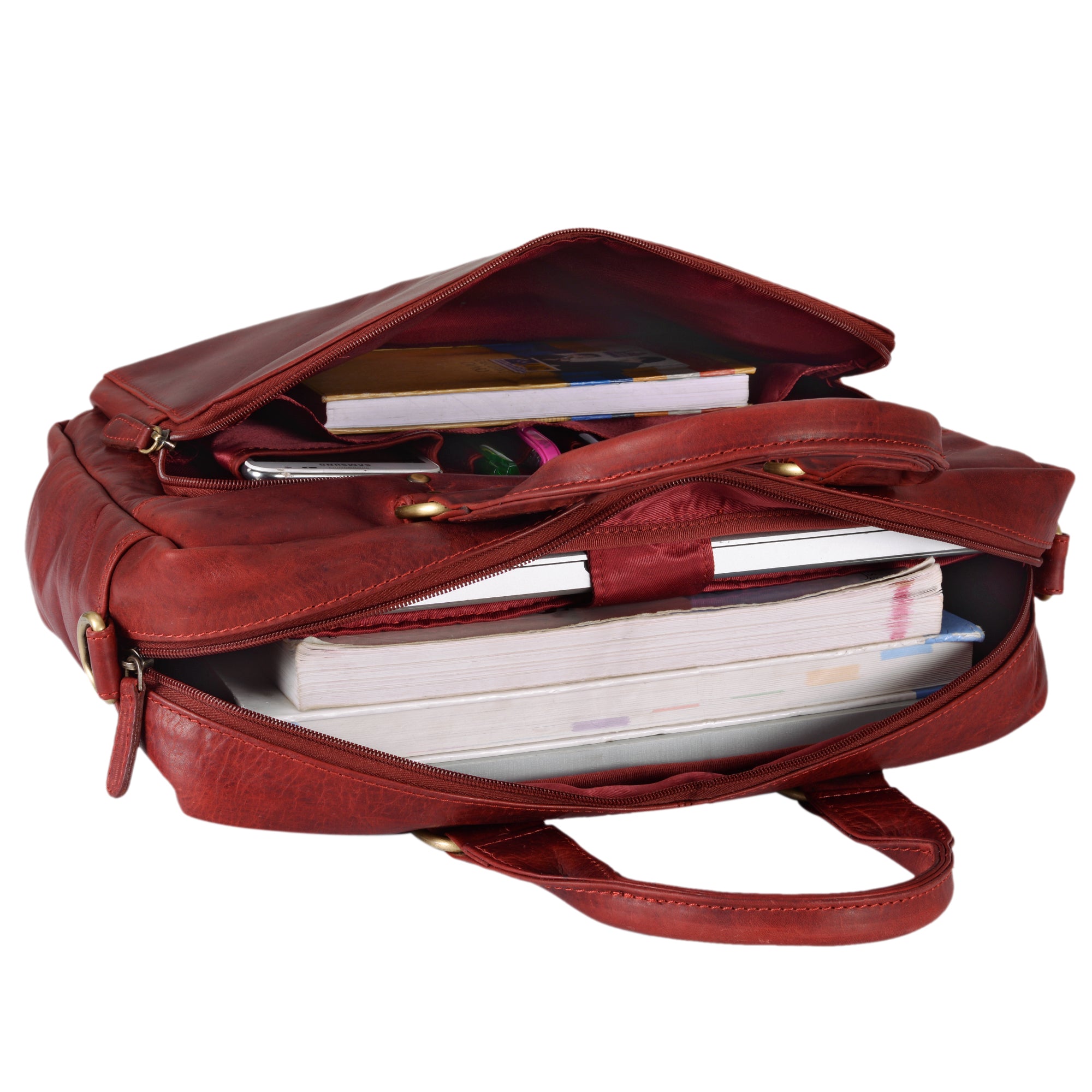 Leder Bürotasche 13,3 Zoll Laptopfach