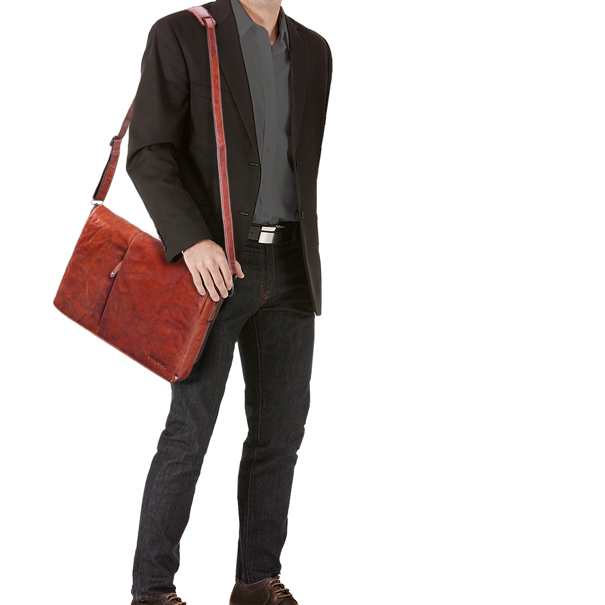 Bürotasche echtes Leder Damen Herren