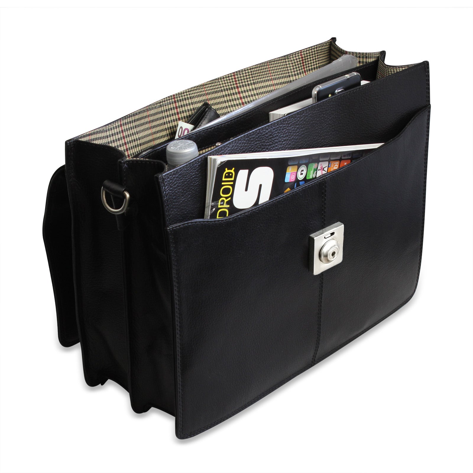 Bürotasche echtes Leder schwarz