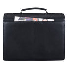 Vintage Businesstasche aus Rindsleder Henkel Gurt schwarz Bürotasche